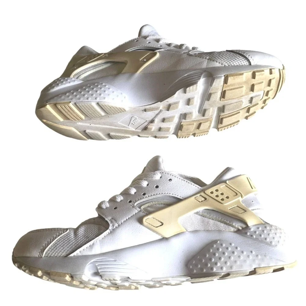 Nike Air Huarache Run GS White Sneakers 654275-110 Size‎ 6.5Y Womens 8